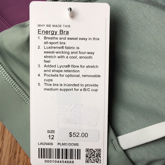 Lululemon New With Tags Energy Bra - Picture 4 of 4